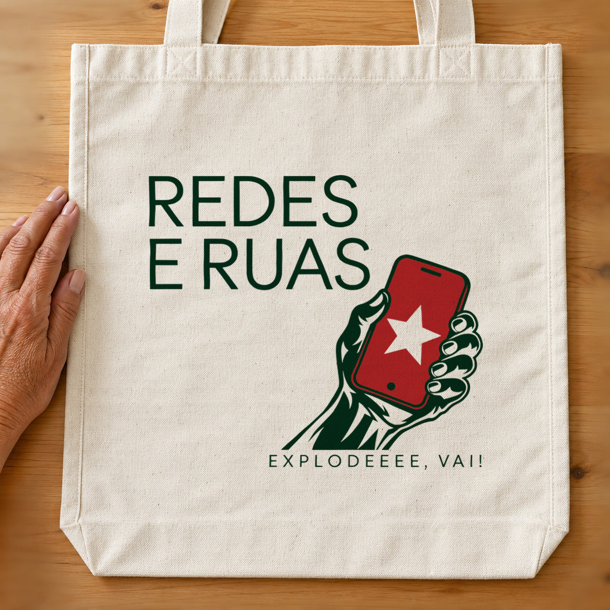 Ecobag Redes e Ruas Discreto: detalhe da estampa. Imagem ilustrativa.