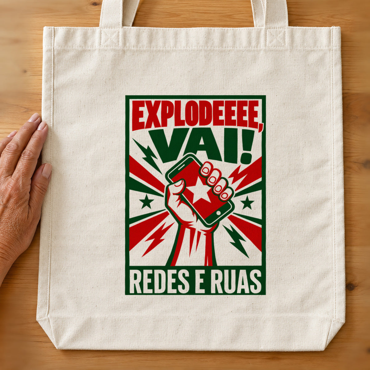 Ecobag Redes e Ruas Raiz: detalhe da estampa. Imagem ilustrativa.
