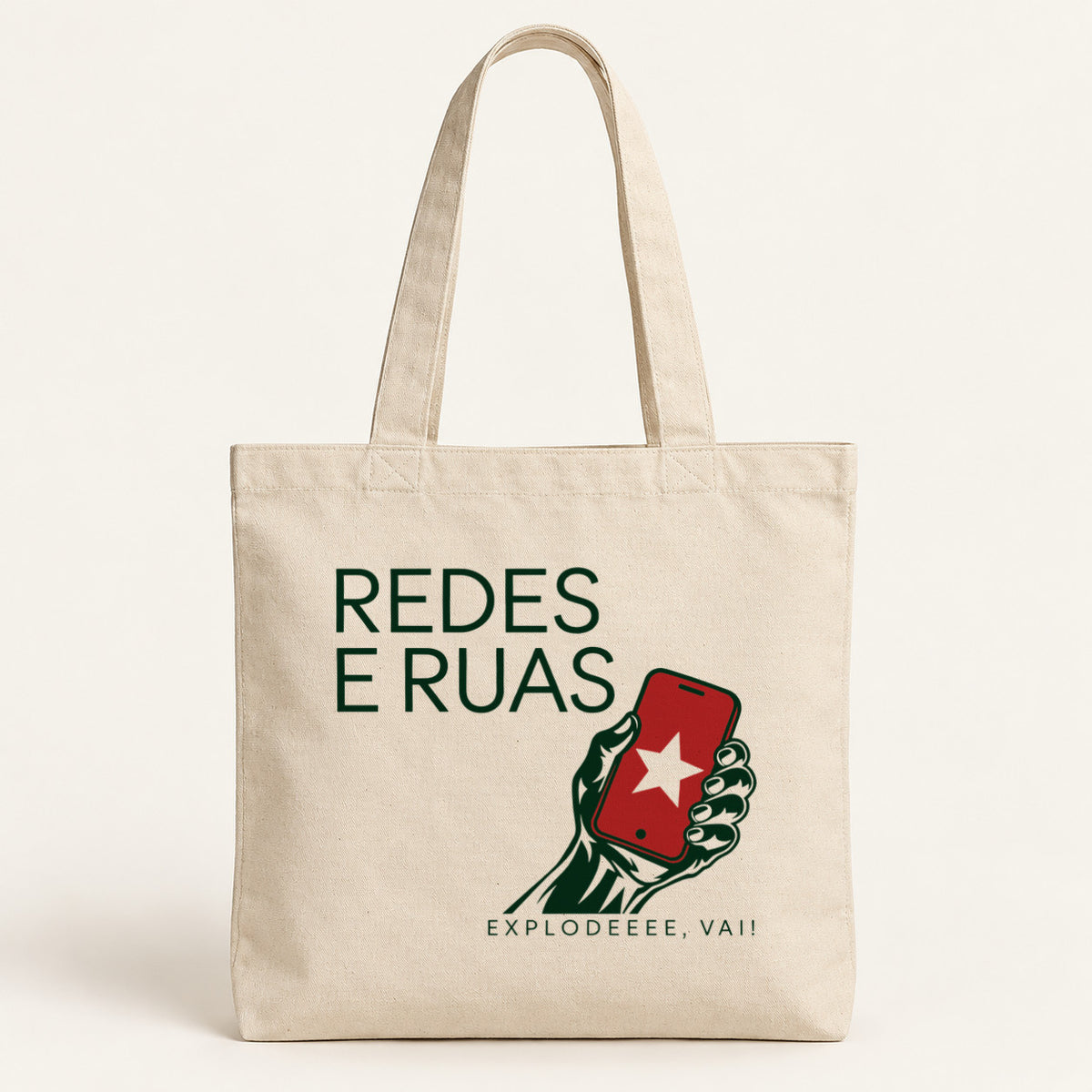 Ecobag Redes e Ruas Discreto: bolsa de frente. Imagem ilustrativa.