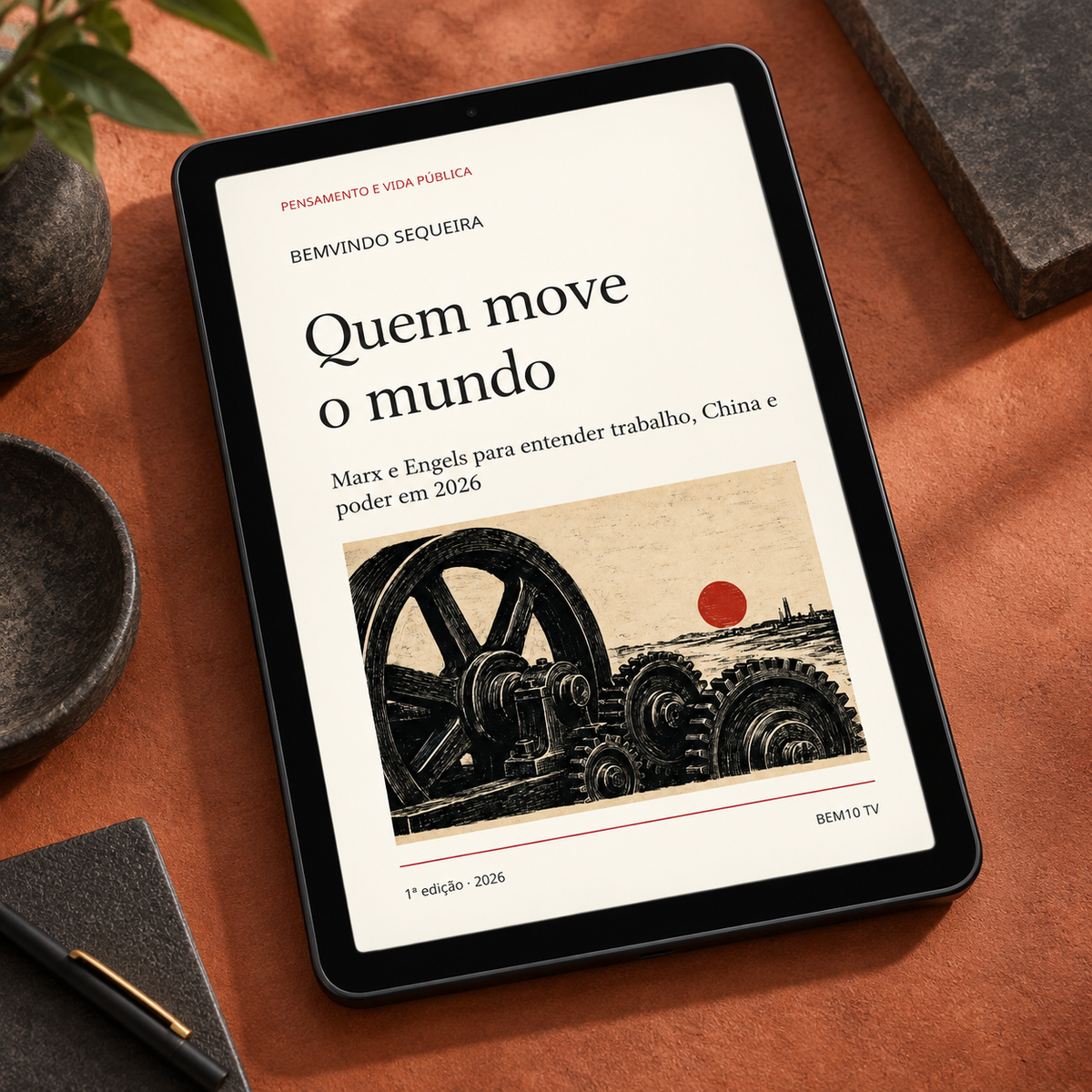Detalhe da capa do ebook Quem move o mundo, de Bemvindo Sequeira.